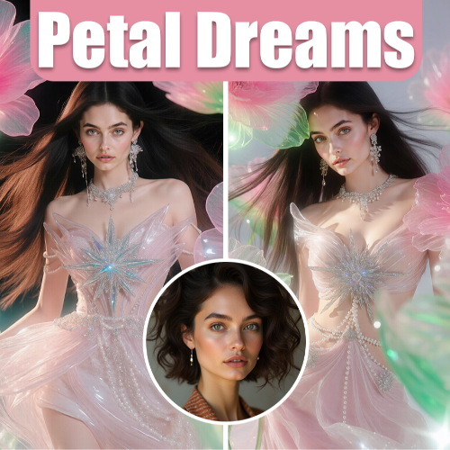 Snowlit Petal Dreams No Stroke Hat Transfer main image 1
