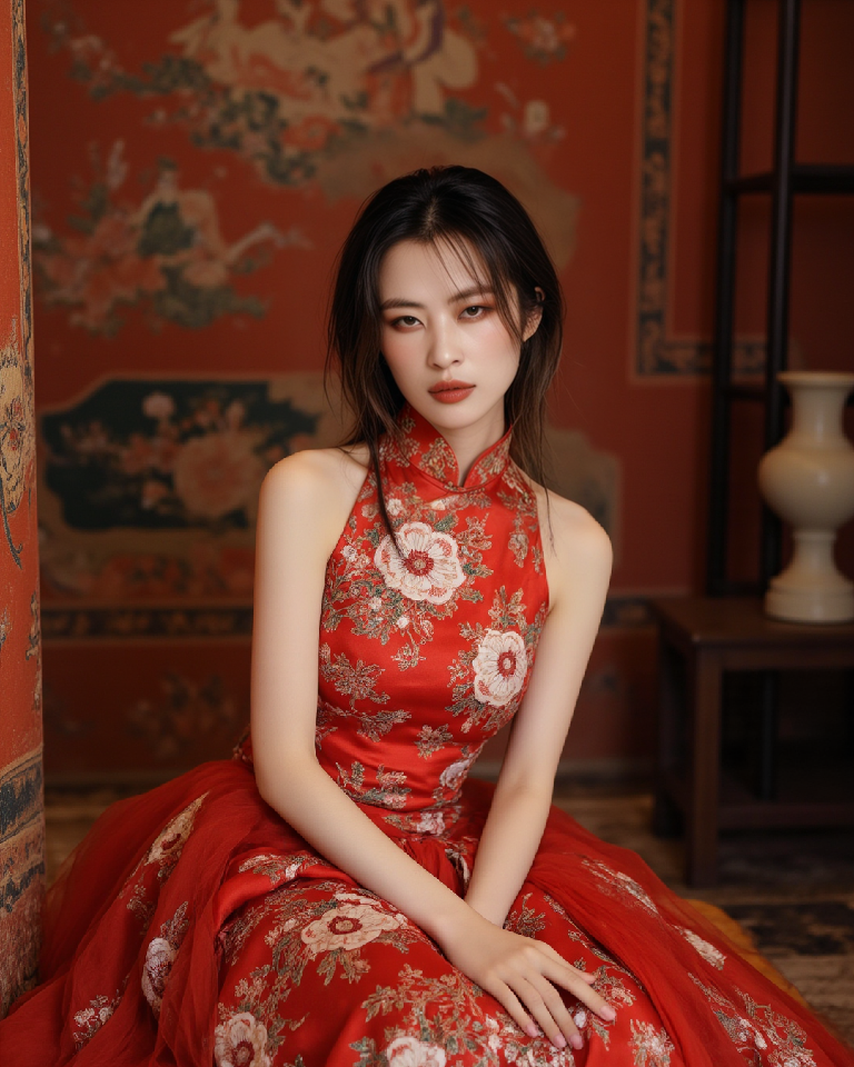 Featured Bot - Red Porcelain Style Portrait