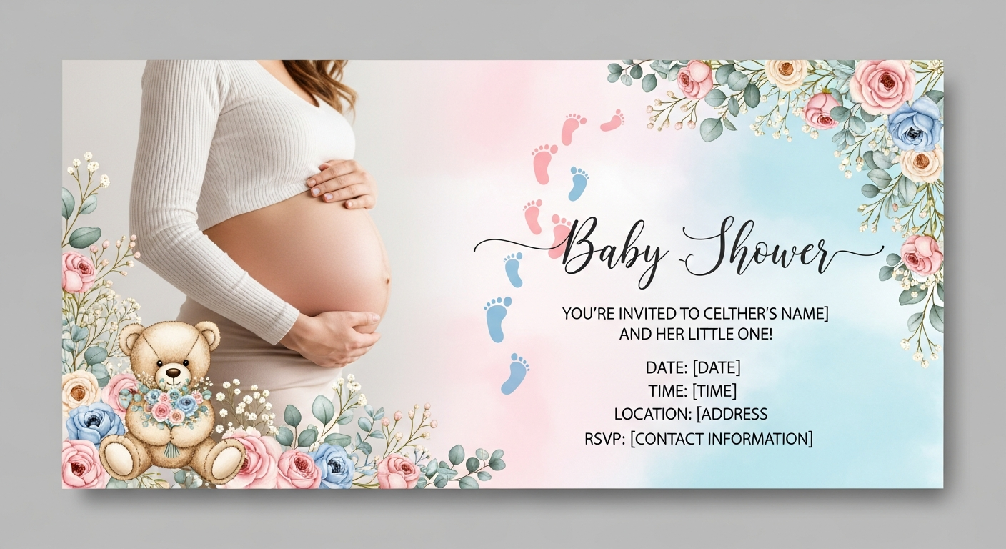 Tender Baby Shower Invitation Card